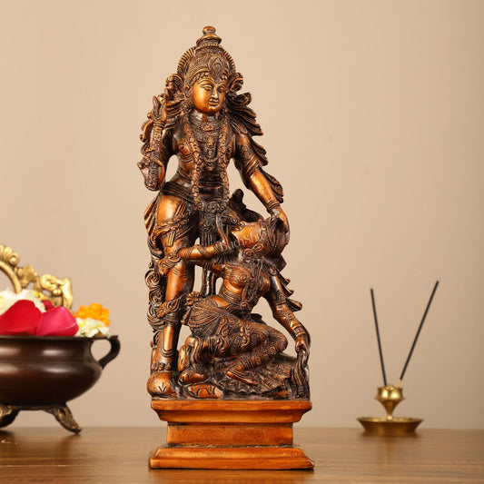 Pure Brass Kamadev and Rati Idol - 13 inch - Budhshiv.com