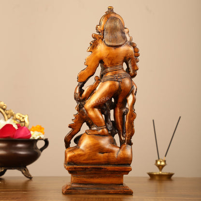 Pure Brass Kamadev and Rati Idol - 13 inch - Budhshiv.com