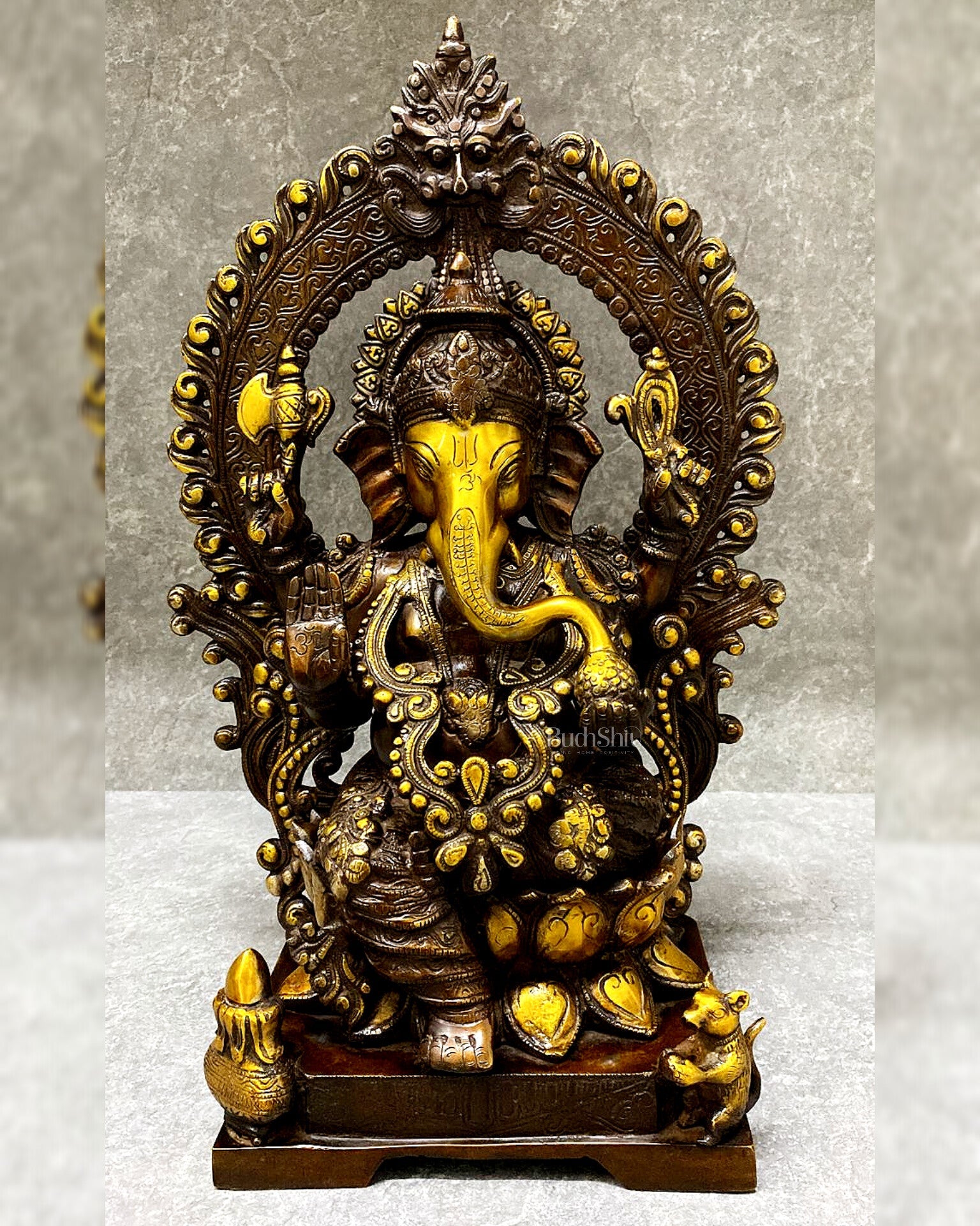Pure Brass Lord ganesha idol 18 inch - Budhshiv.com