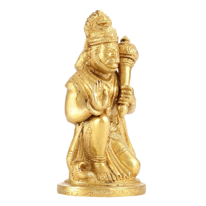 Pure Brass Lord Hanuman Statue | 5.75 inch - Budhshiv.com