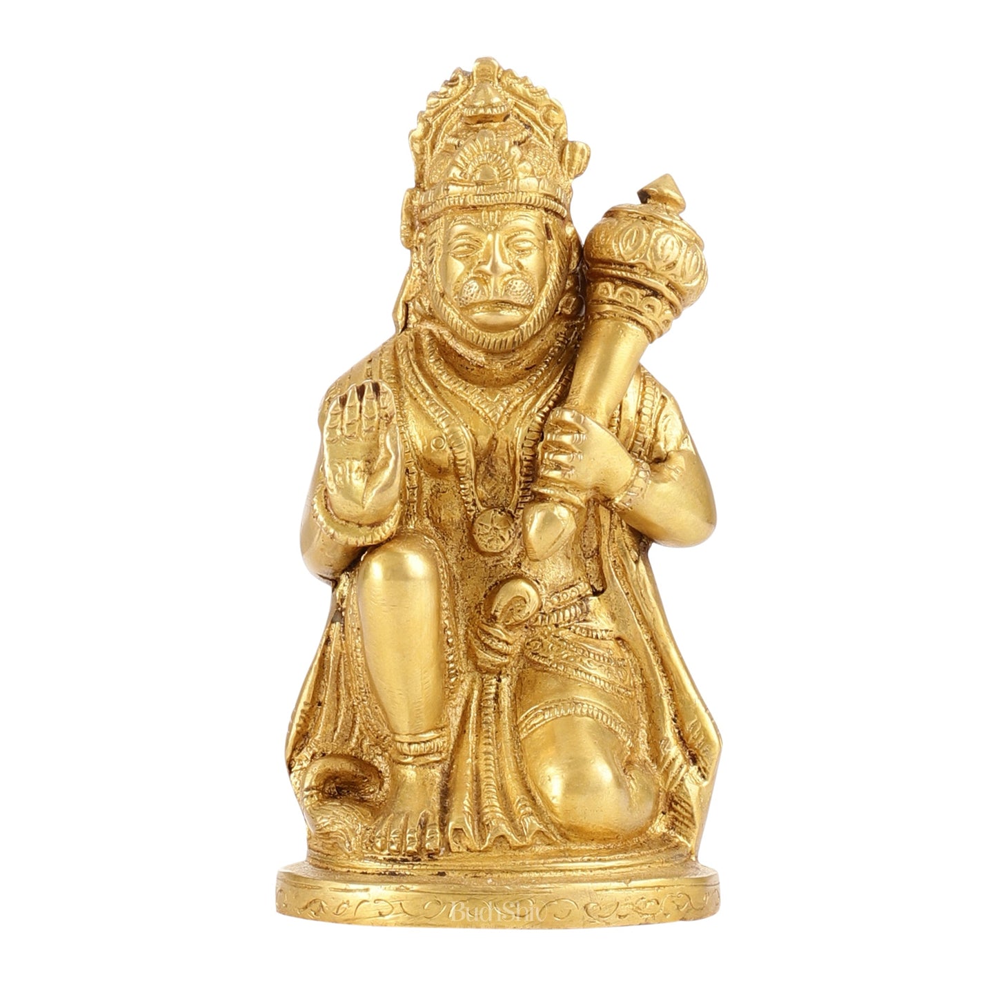 Pure Brass Lord Hanuman Statue | 5.75 inch - Budhshiv.com