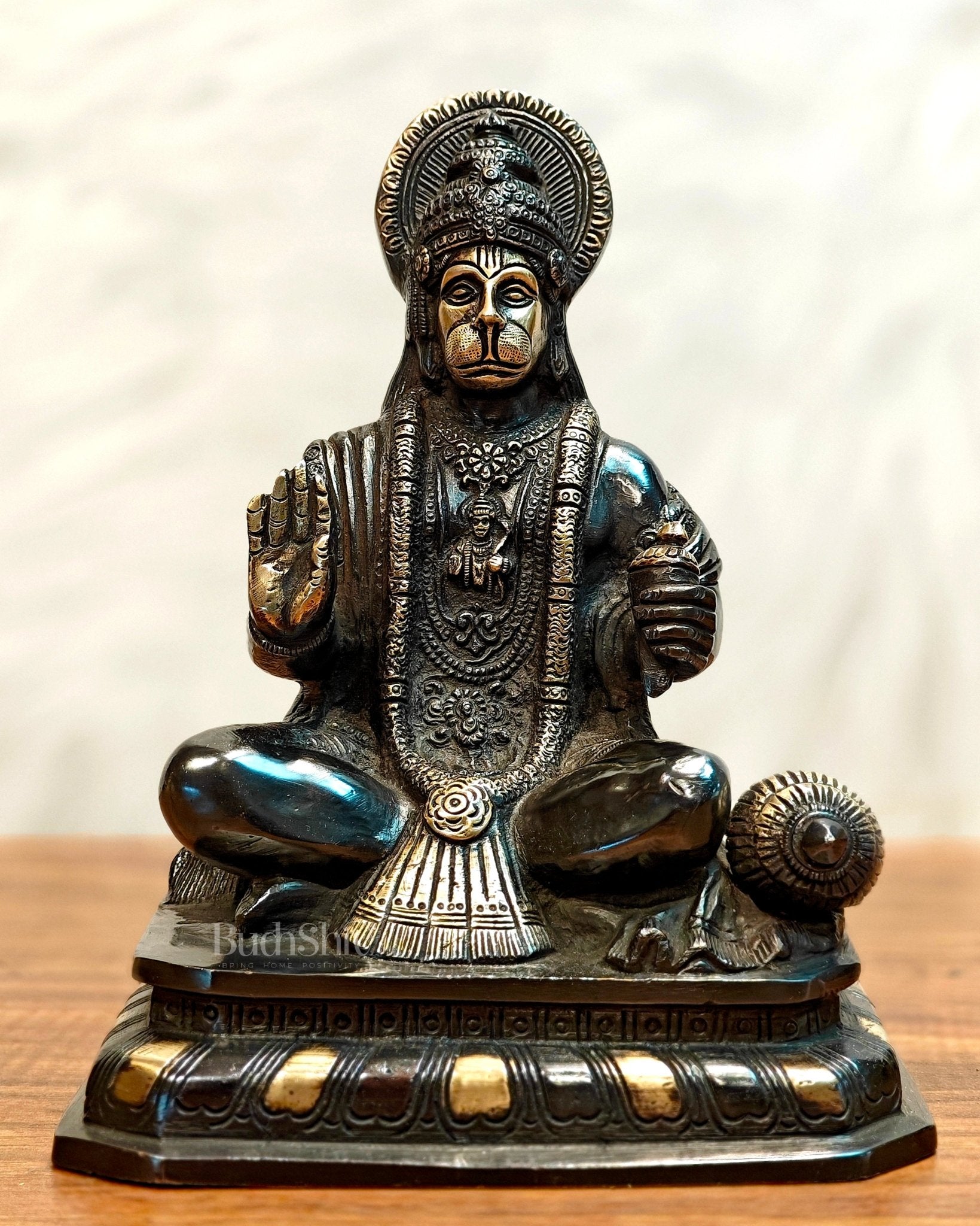 Pure Brass Lord Hanuman Statue - 8.5 Inch – Budhshiv.com