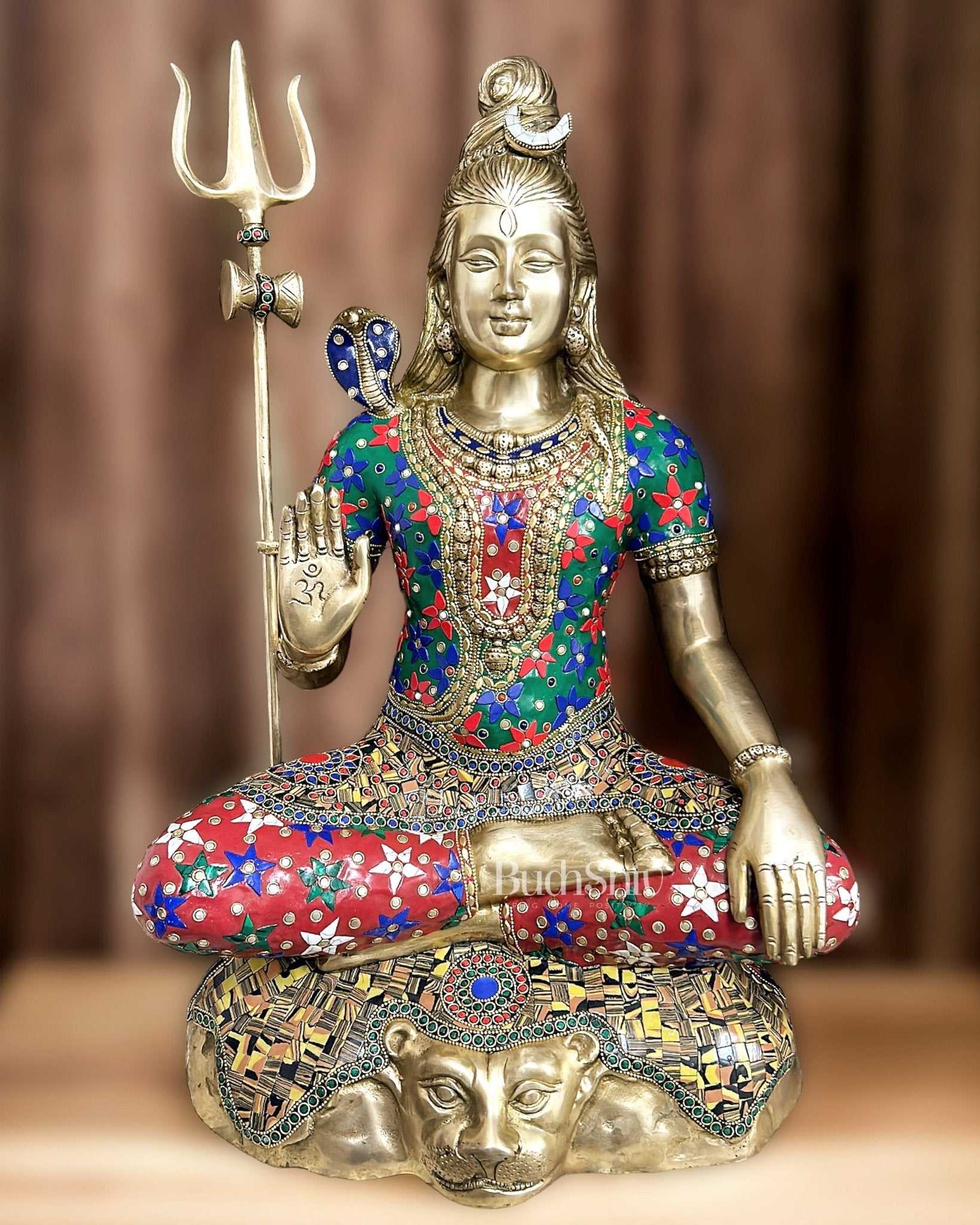 Pure Brass Lord Shiva Statue 22.5" Height - Budhshiv.com