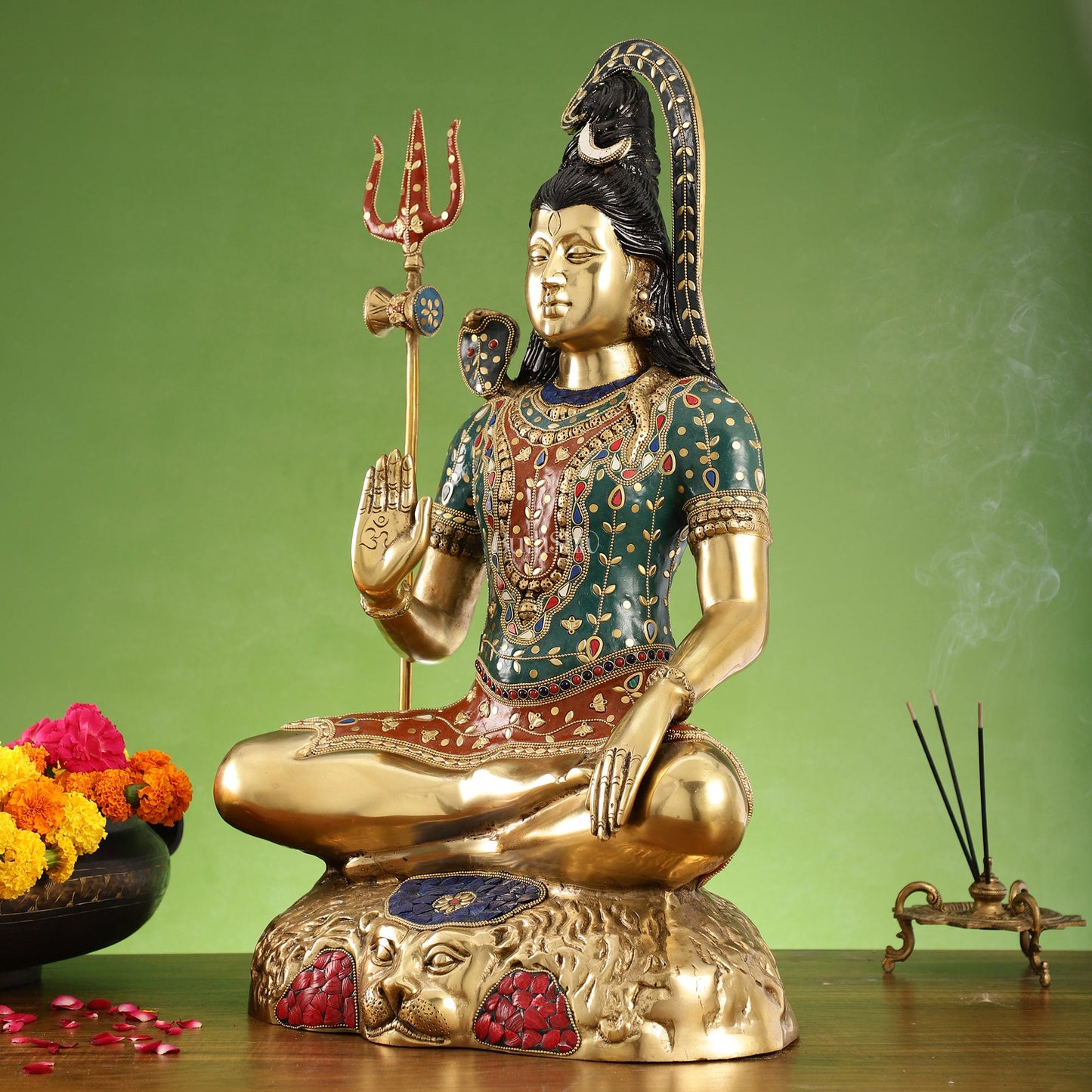 Pure Brass Lord Shiva Statue | Handcrafted | 22.5" Height - Budhshiv.com