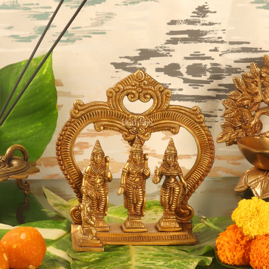 Pure Brass Ram Darbar - Perfect for Your Mandir - 6 Inch Height - Budhshiv.com