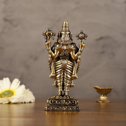 Pure Brass Superfine Lord Tirupati Balaji Idol - 6" - Budhshiv.com