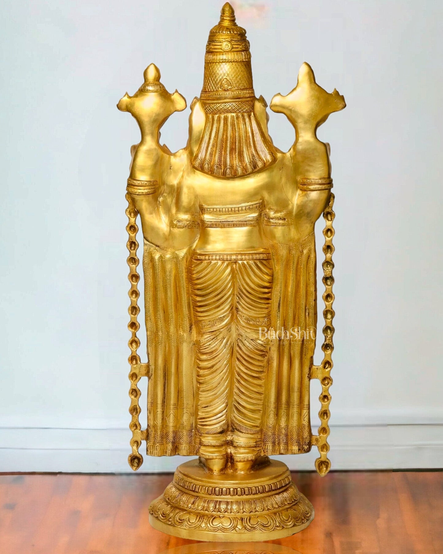 Pure Brass Tirupati Balaji Full Body Idol | Lord Venkateshwara's Divine Form | 48 inch - Budhshiv.com