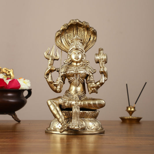 Pure Bronze Karmari Mariamman Statue - 10.5" - Budhshiv.com