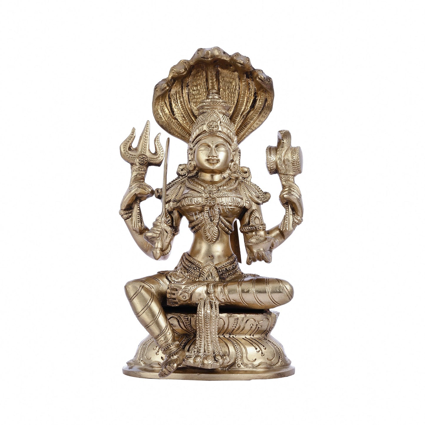 Pure Bronze Karmari Mariamman Statue - 10.5" - Budhshiv.com
