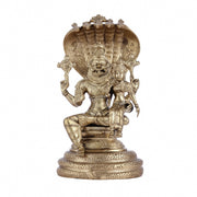 Pure Bronze Panchaloha Lost Wax Narsimha Lakshmi Sculpture - 12" - Budhshiv.com