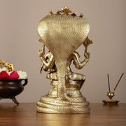 Pure Bronze Panchaloha Lost Wax Narsimha Lakshmi Sculpture - 12" - Budhshiv.com