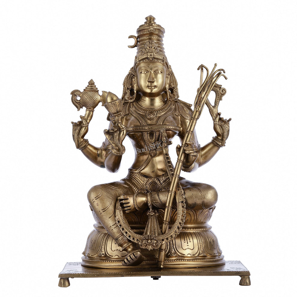 Pure Bronze Panchaloha Rajrajeshwari Lalitha Devi Statue - 16.5 ...