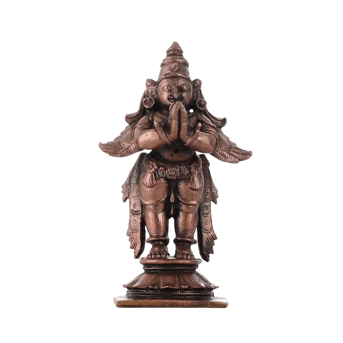 Pure Copper Garuda Namaste Idol | Height 3.5 inch | BudhShiv Brass Handicrafts - Budhshiv.com