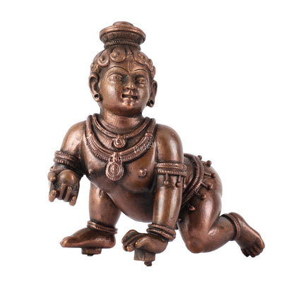 Pure copper Laddoo gopal/laddu gopal baby krishna idol - Budhshiv.com