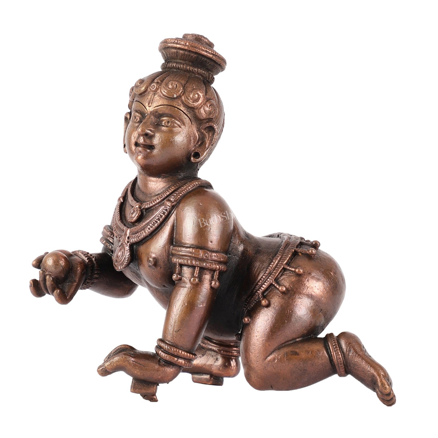 Pure copper Laddoo gopal/laddu gopal baby krishna idol - Budhshiv.com