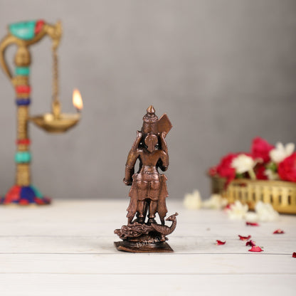 Pure Copper Lord Murugan Swamy Kartikeya Idol | Height 5 inch | BudhShiv Brass Handicrafts - Budhshiv.com