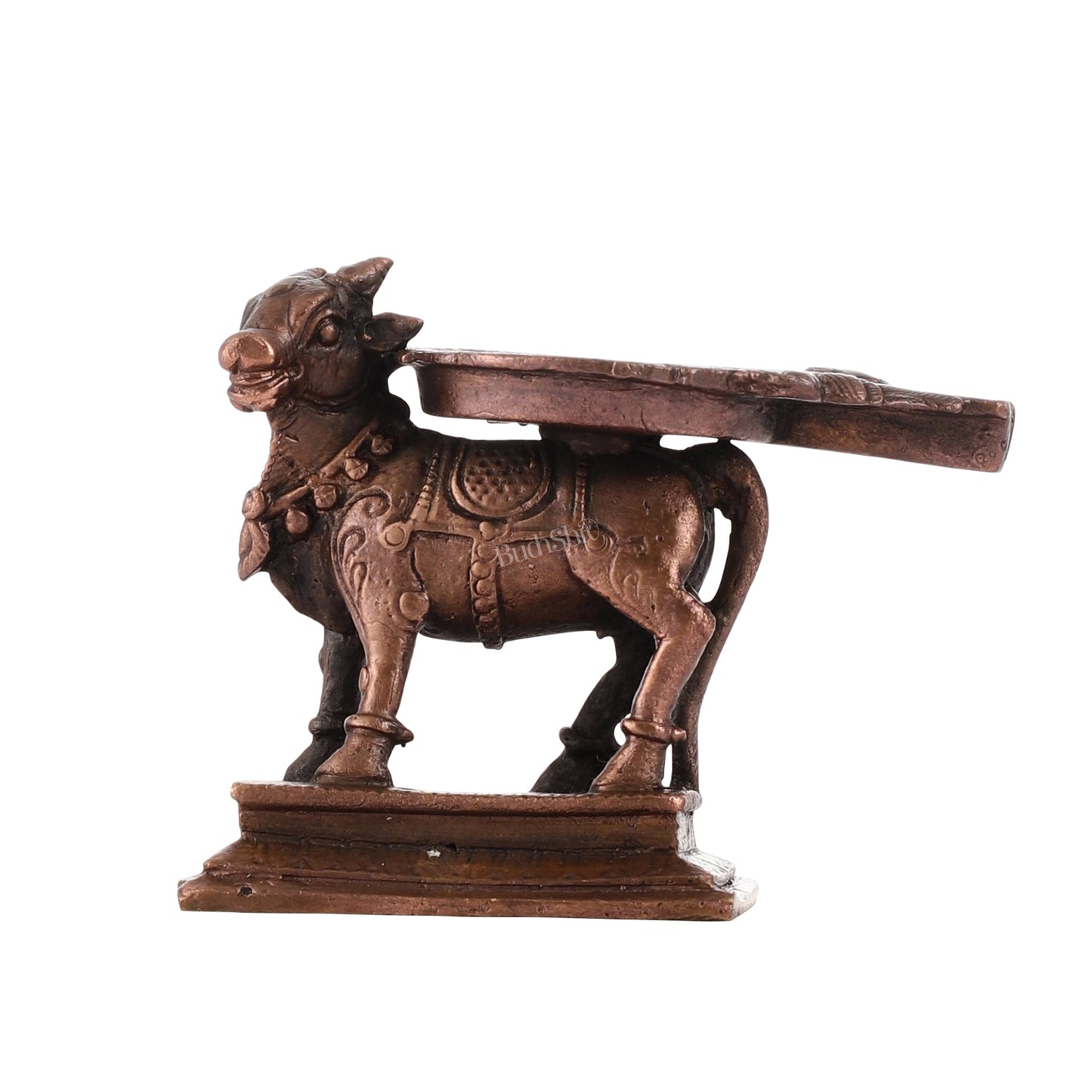 Pure Copper Nandi idol Peeta | Height 2.5 inch | BudhShiv Brass Handicrafts - Budhshiv.com