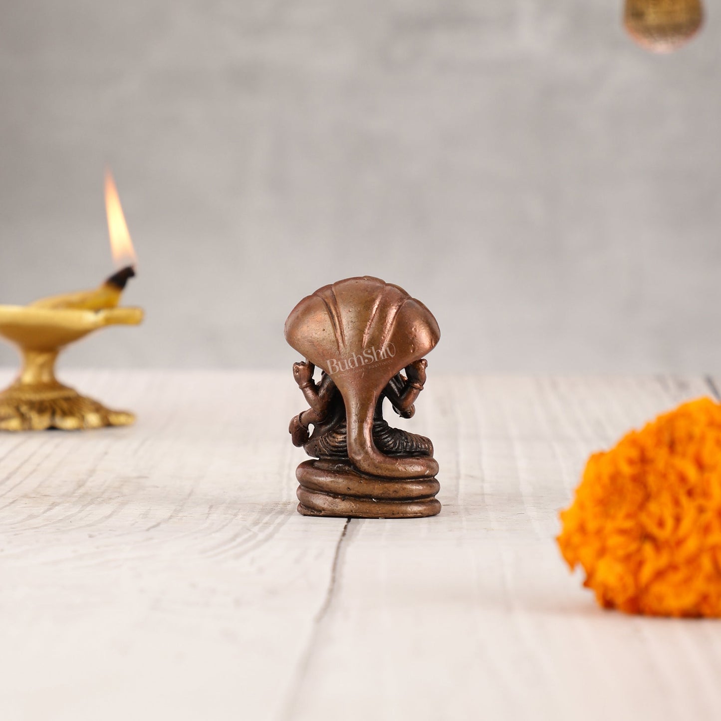 Pure copper Narsimha lakshmi idol | 2 inch BudhShiv Brass handicrafts - Budhshiv.com