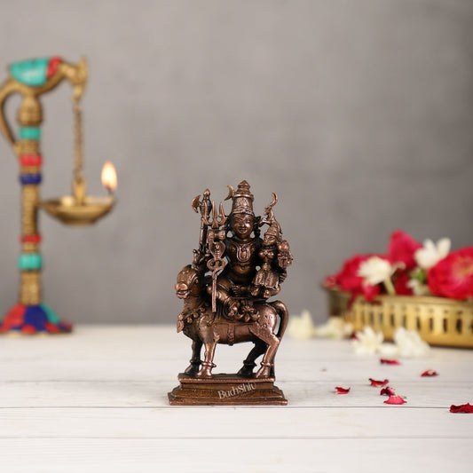 Pure Copper Shiva Parvati on Nandi Pradosh Idol | BudhShiv Brass Handicrafts - Budhshiv.com
