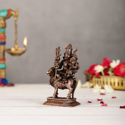 Pure Copper Shiva Parvati on Nandi Pradosh Idol | BudhShiv Brass Handicrafts - Budhshiv.com