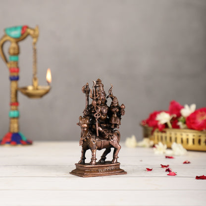 Pure Copper Shiva Parvati on Nandi Pradosh Idol | BudhShiv Brass Handicrafts - Budhshiv.com