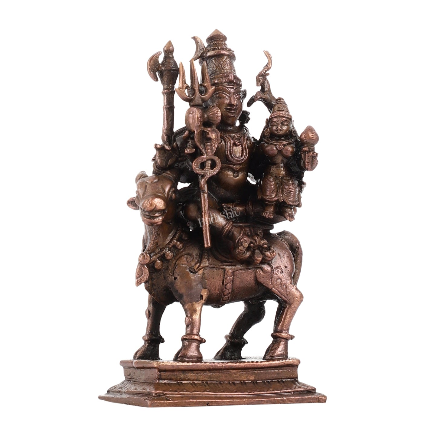 Pure Copper Shiva Parvati on Nandi Pradosh Idol | BudhShiv Brass Handicrafts - Budhshiv.com