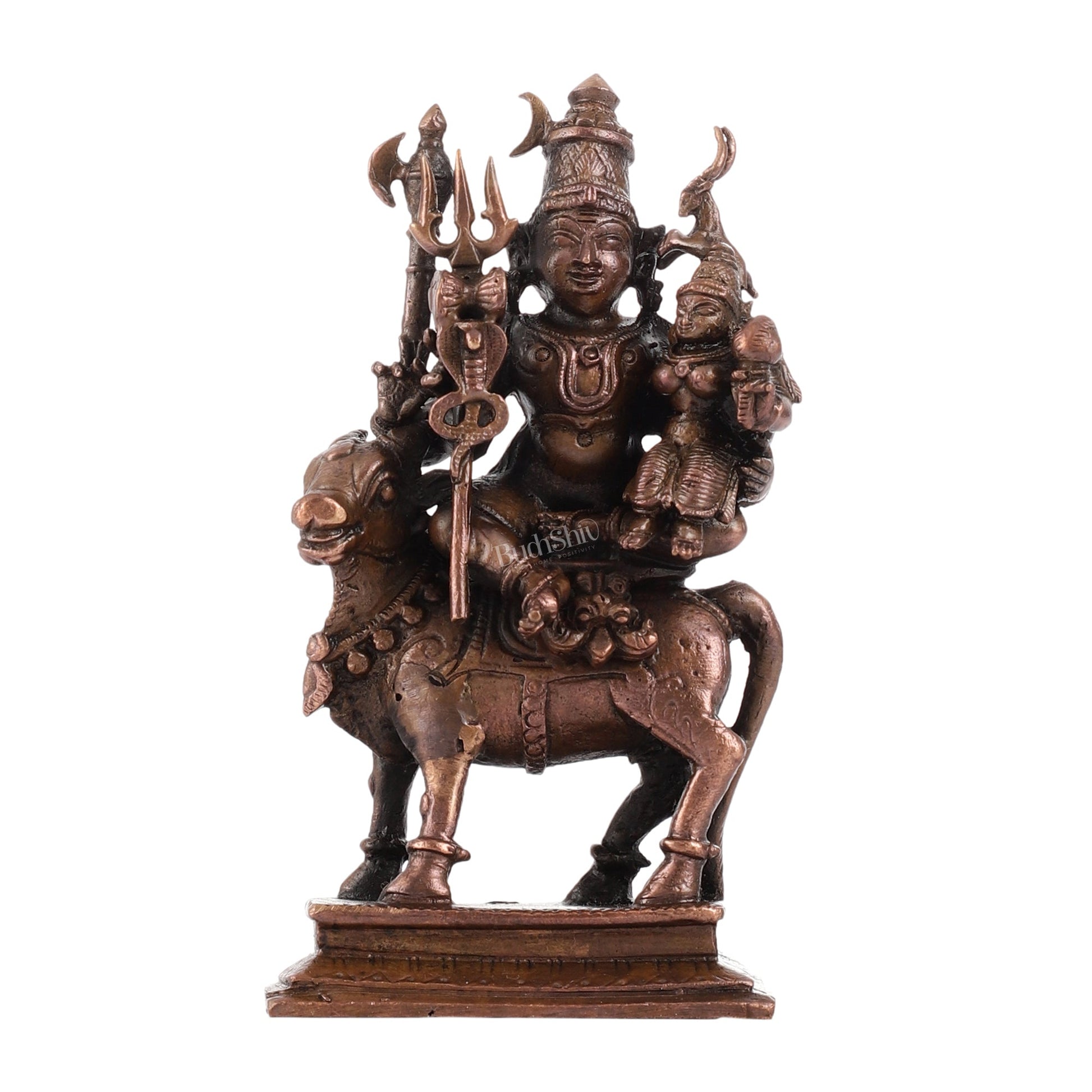 Pure Copper Shiva Parvati on Nandi Pradosh Idol | BudhShiv Brass Handicrafts - Budhshiv.com