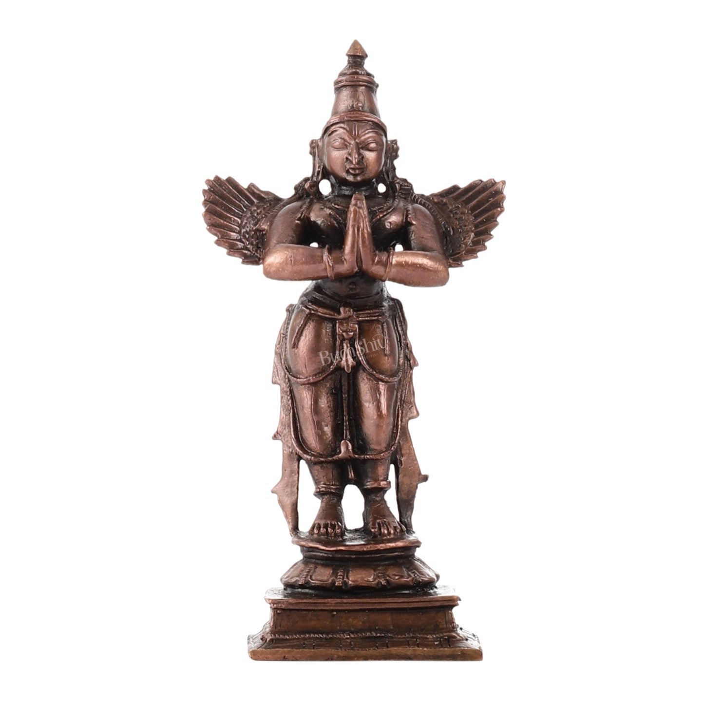 Pure Copper Standing Blessing Garuda Idol | Height 4 inch | BudhShiv Brass Handicrafts - Budhshiv.com