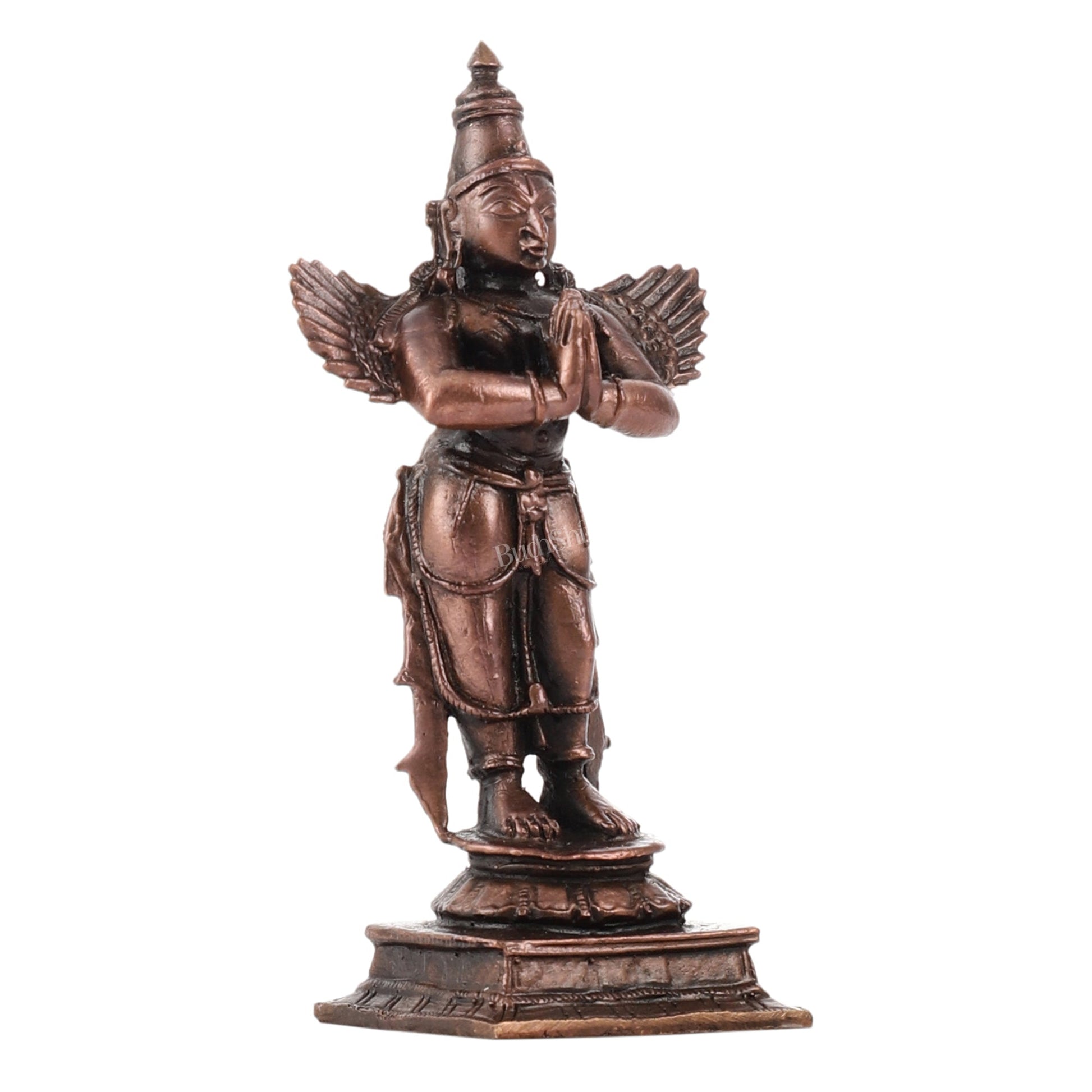 Pure Copper Standing Blessing Garuda Idol | Height 4 inch | BudhShiv Brass Handicrafts - Budhshiv.com