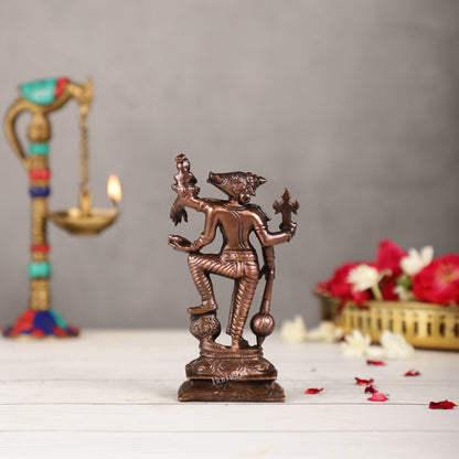 Pure Copper Standing Varaha Lakshmi Bhoomi Devi Idol | Height 5.5 inch | BudhShiv Brass Handicrafts - Budhshiv.com