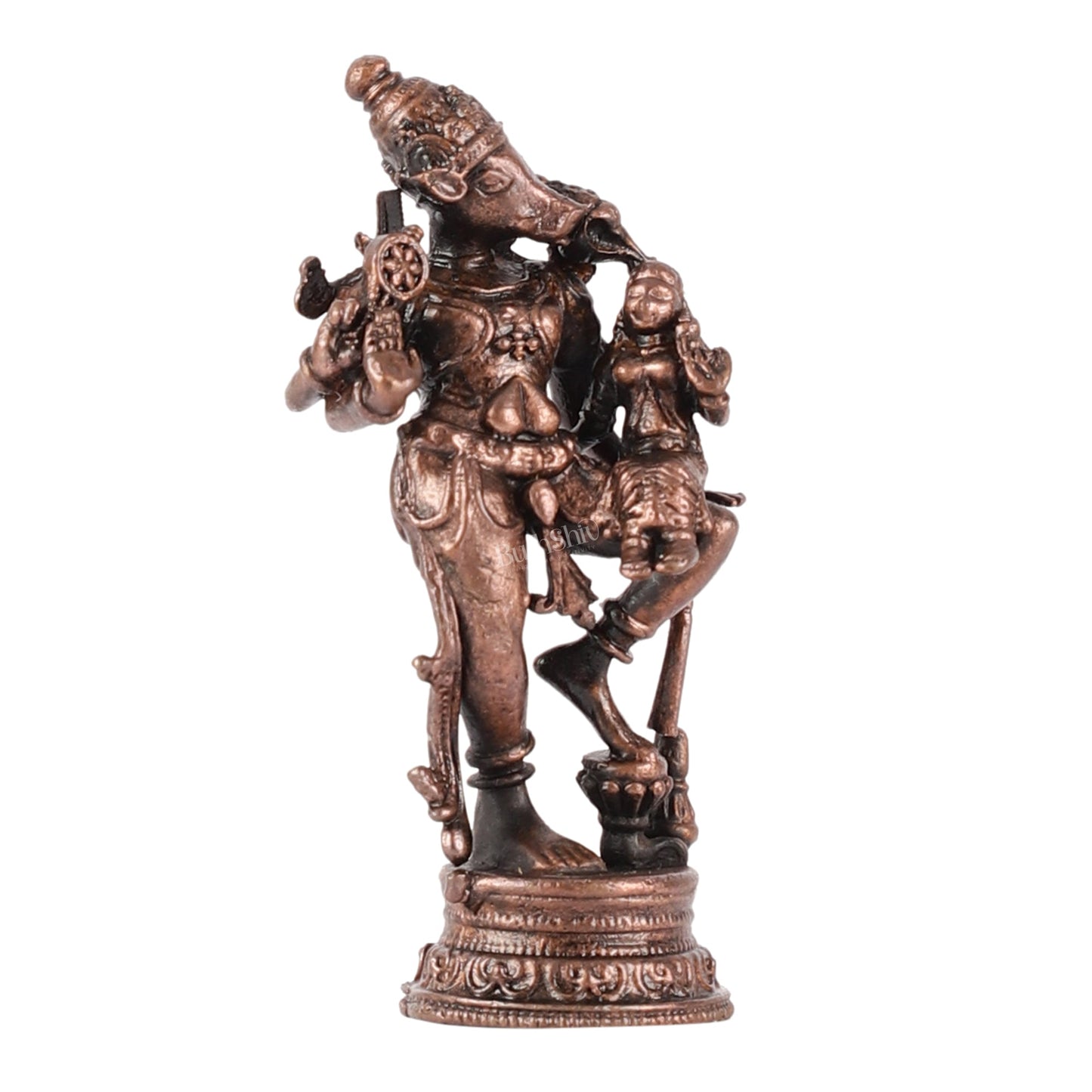 Pure Copper Standing Varaha Lakshmi Idol - 3 Inch - Budhshiv.com