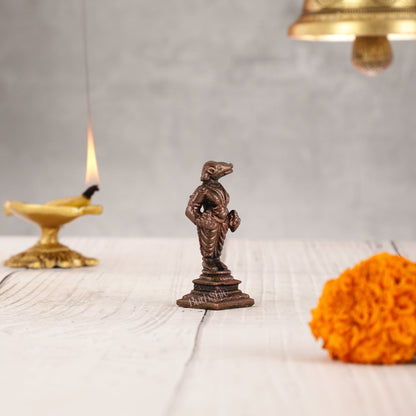 Pure Copper Varaha Swamy Idol with Shankh Chakra - 2" - Budhshiv.com