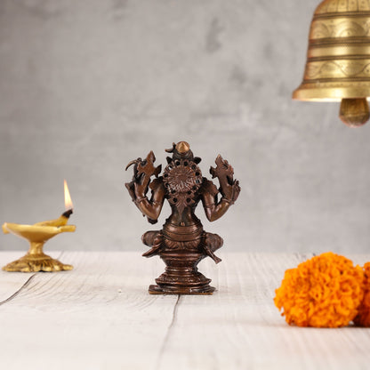 Pure Copper Varahi Amman Idol six arms | Height 3.5 inch | BudhShiv Brass Handicrafts - Budhshiv.com