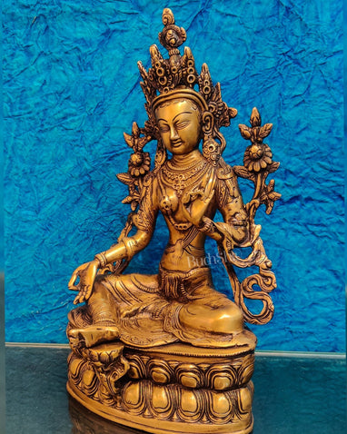 Tara Statue 14.5 cm | shops 6 Inches Green tara statue | Vintage Brass statue | Bronze idol