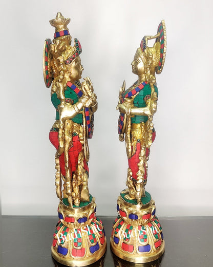 Radha Krishna Brass idols 18 inch - Budhshiv.com