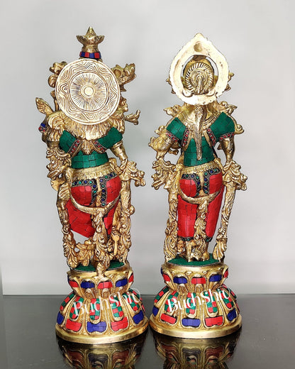 Radha Krishna Brass idols 18 inch - Budhshiv.com