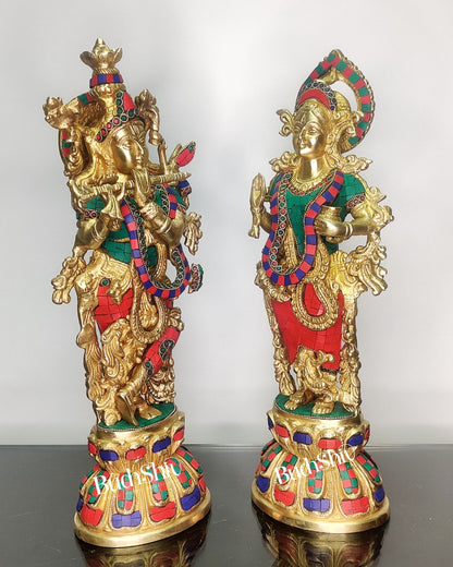 Radha Krishna Brass idols 18 inch - Budhshiv.com