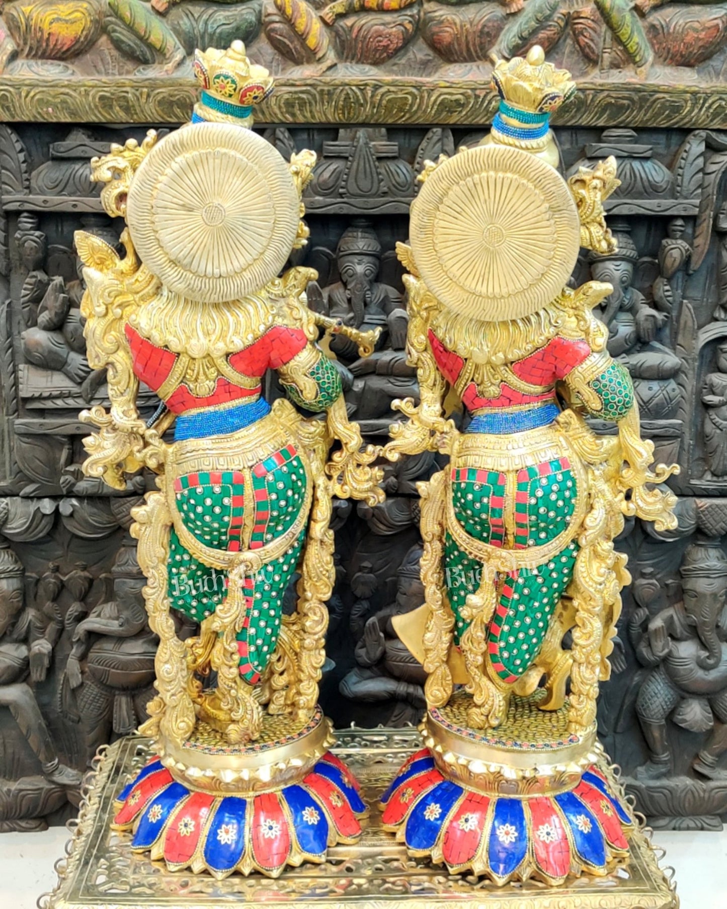 Radha Krishna Brass Idols 26 " - Budhshiv.com