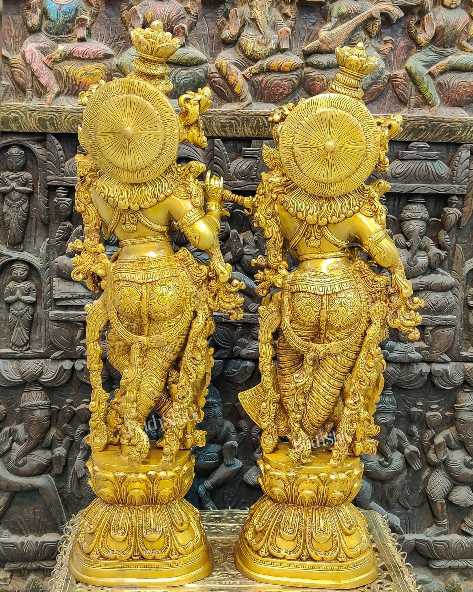 Radha Krishna Brass idols 29 inch - Budhshiv.com