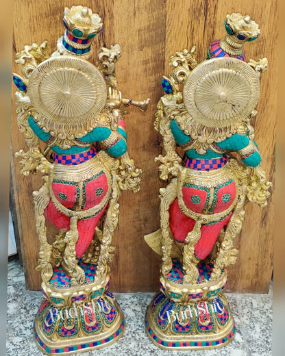 Radha krishna Brass idols 29 inch - Budhshiv.com