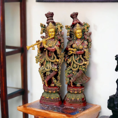 Radha Krishna Brass idols 29 inches - Budhshiv.com
