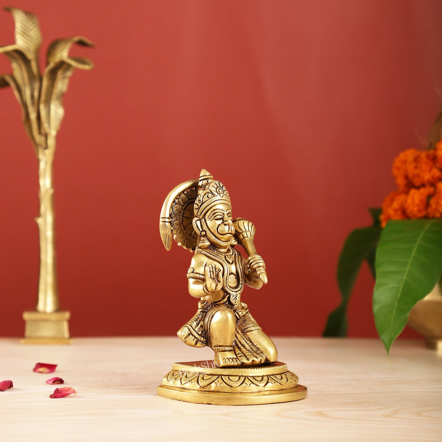 Sankat Mochan Hanuman Ji Superfine Brass Idol 6.5 inch - Budhshiv.com