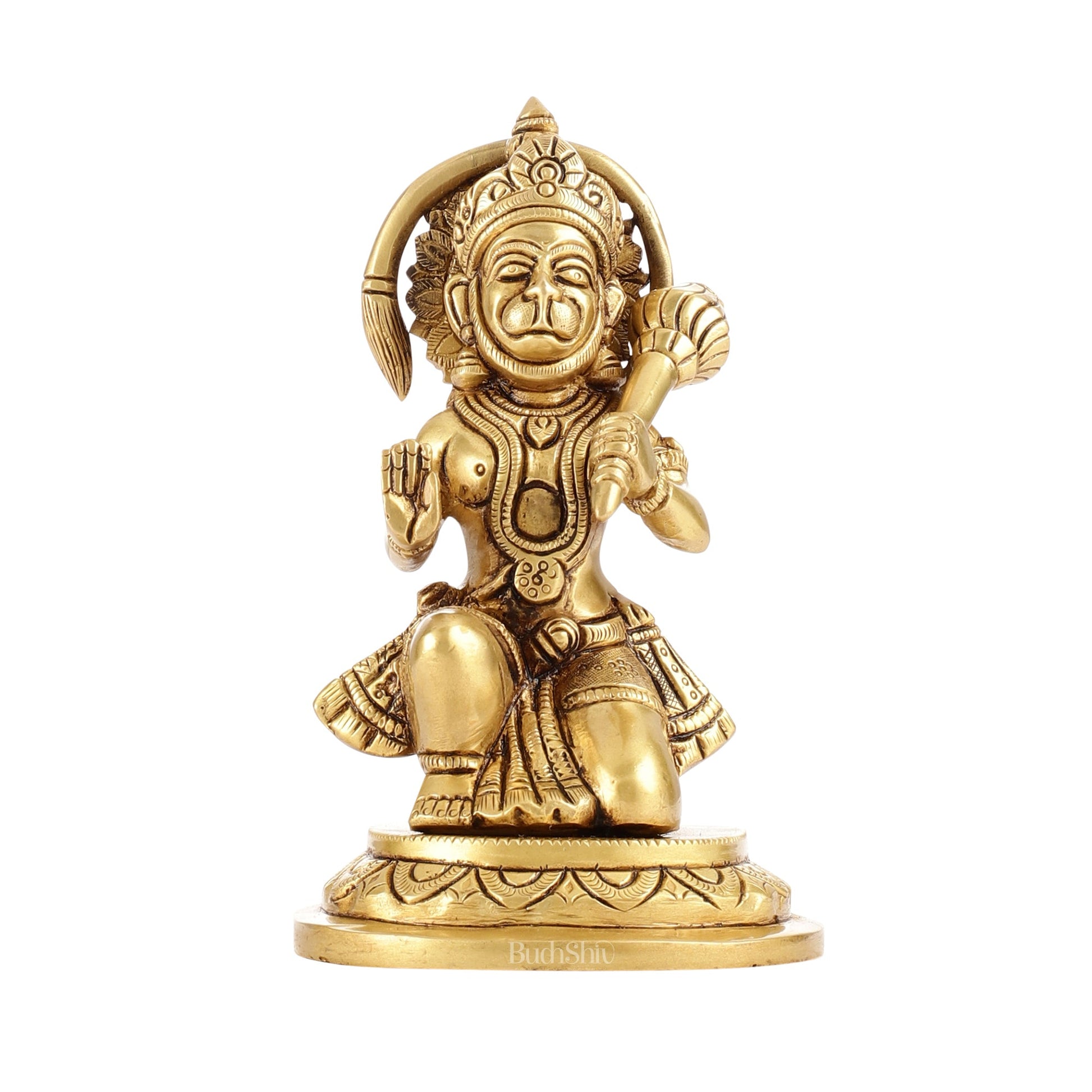 Sankat Mochan Hanuman Ji Superfine Brass Idol 6.5 inch - Budhshiv.com