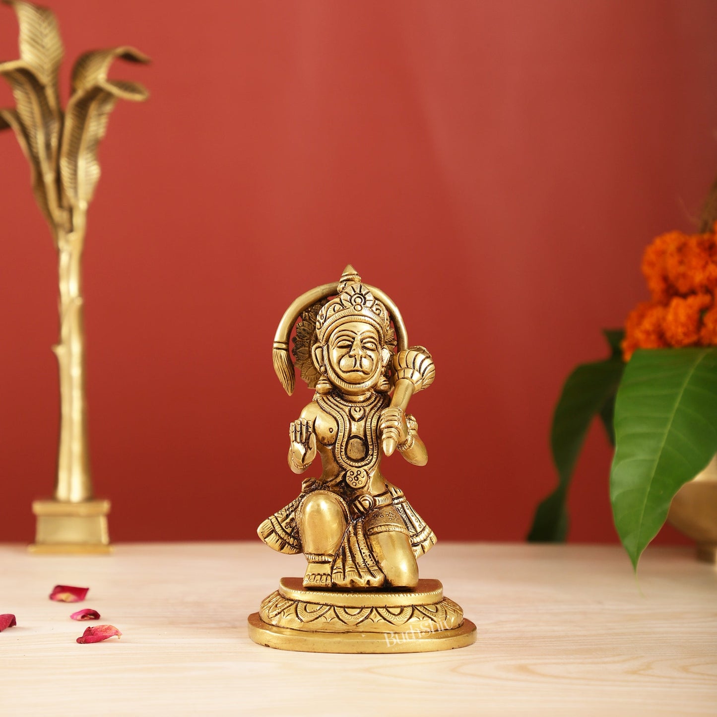 Sankat Mochan Hanuman Ji Superfine Brass Idol 6.5 inch - Budhshiv.com