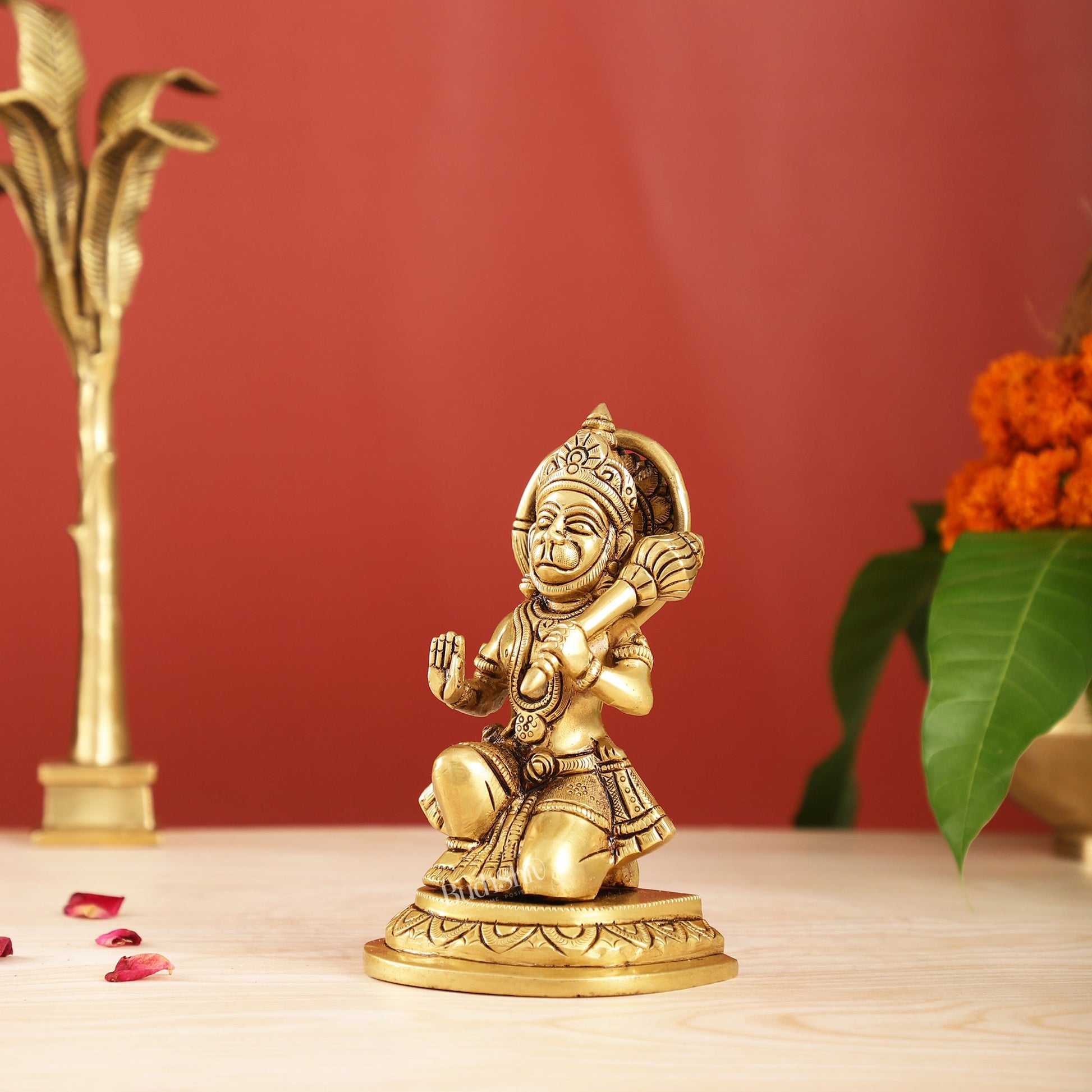 Sankat Mochan Hanuman Ji Superfine Brass Idol 6.5 inch - Budhshiv.com