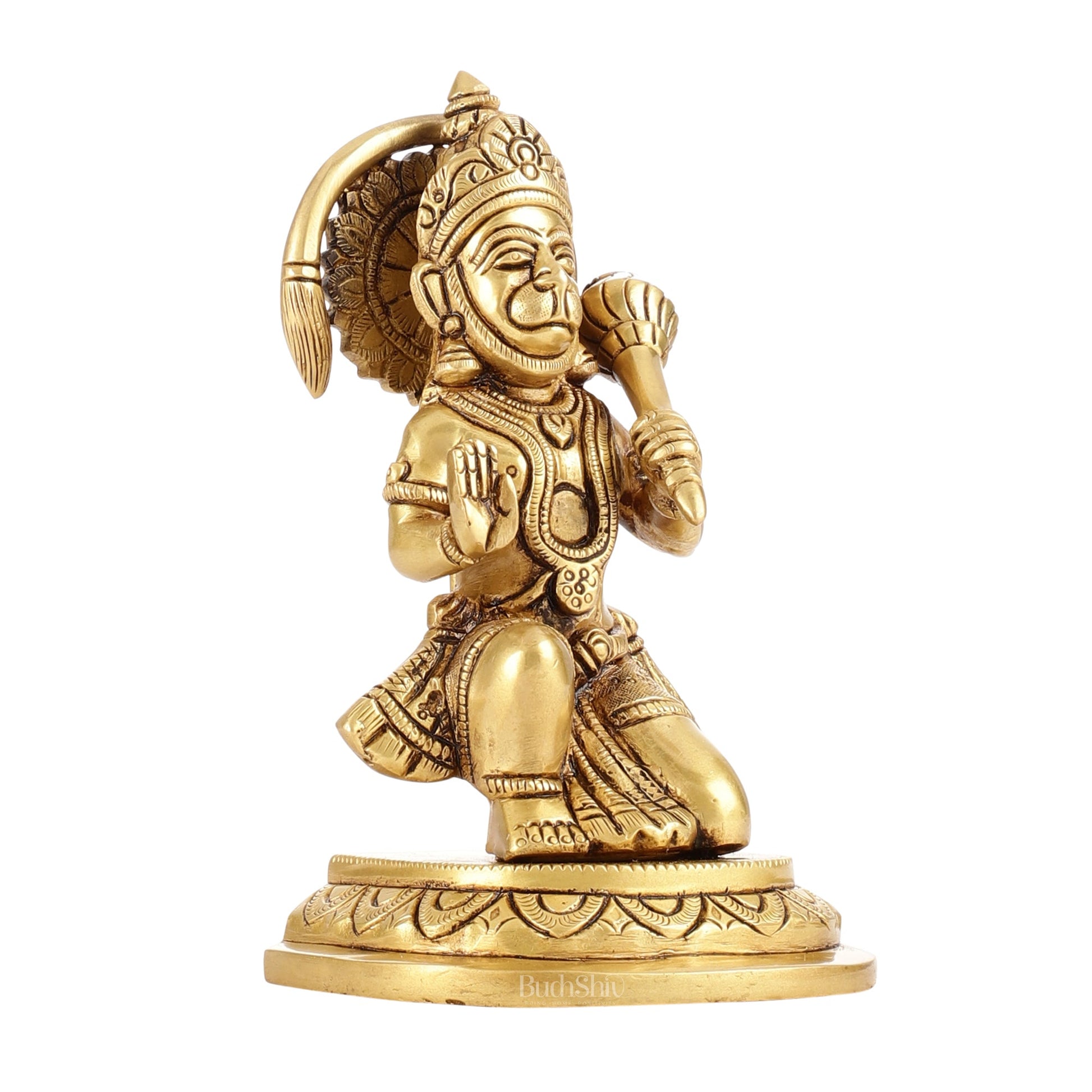 Sankat Mochan Hanuman Ji Superfine Brass Idol 6.5 inch - Budhshiv.com