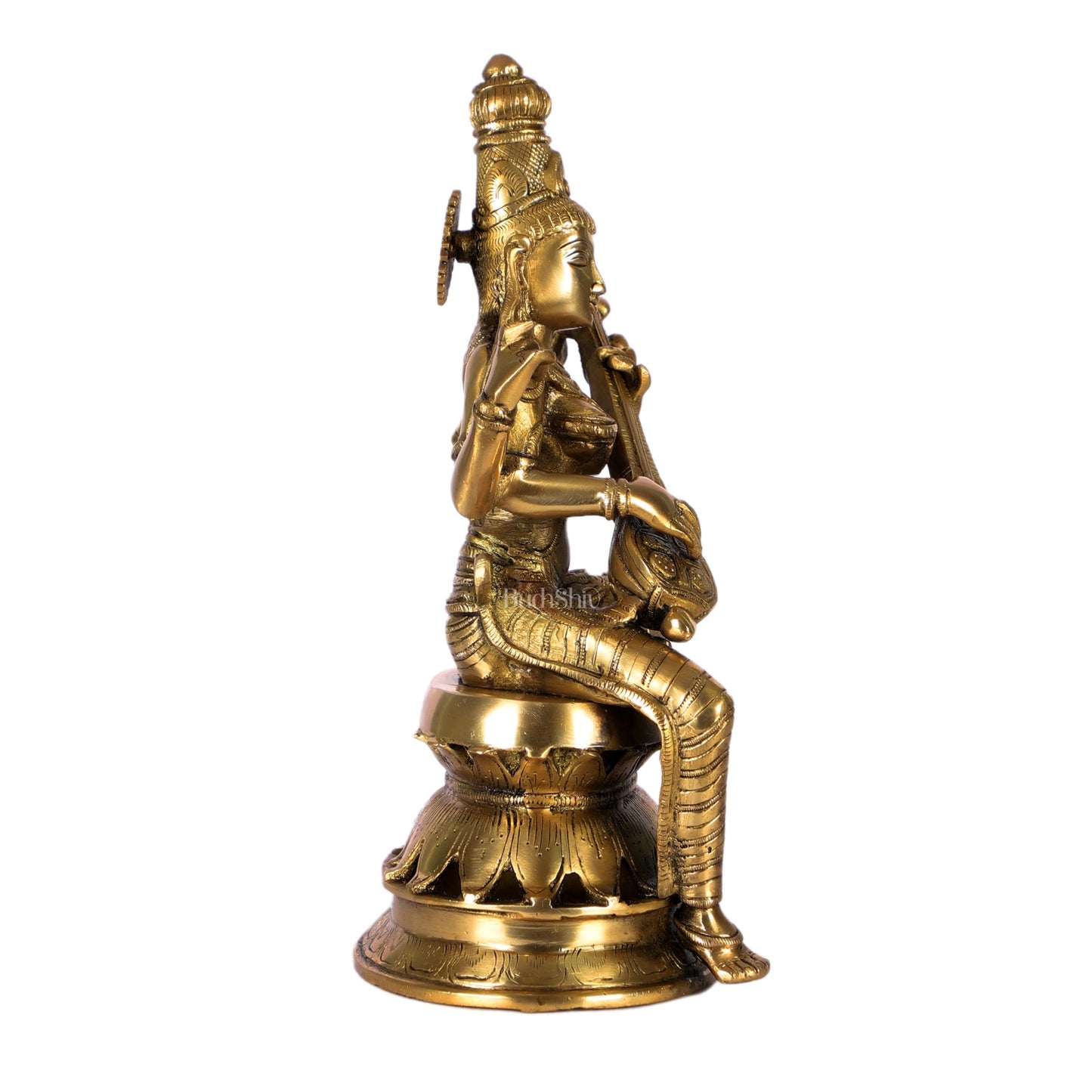 Saraswati Brass Statue 12 inch - Budhshiv.com