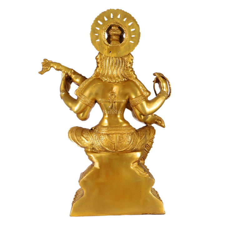 Saraswati Brass statue 30" - Budhshiv.com