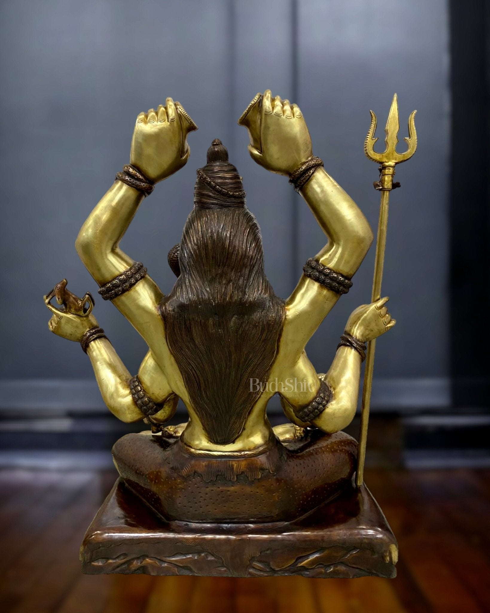 Six-Armed Brass Shiva Statue | 30 inch - Budhshiv.com