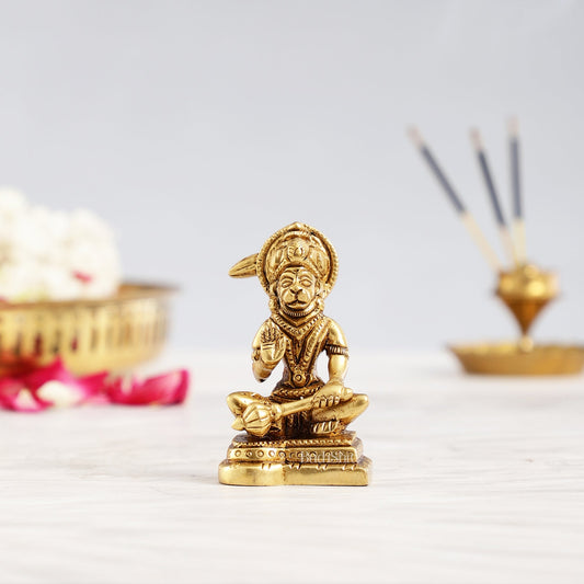 Small Brass Hanuman Idol 3 inch - Budhshiv.com